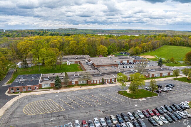Aerial view of Chester M Stephens School in Budd Lake