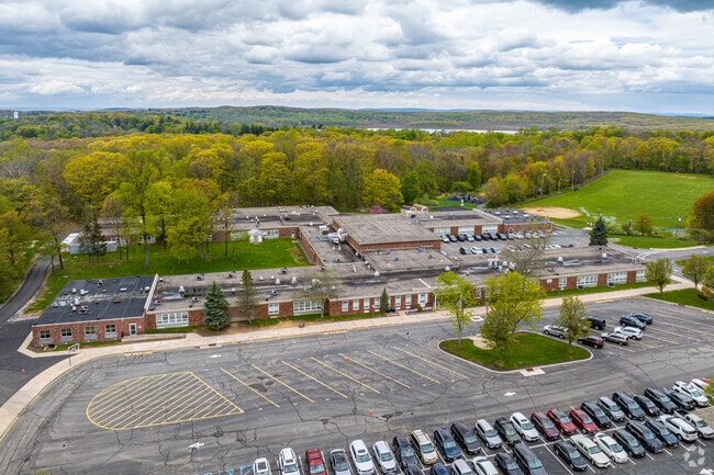 Aerial view of Chester M Stephens School in Budd Lake