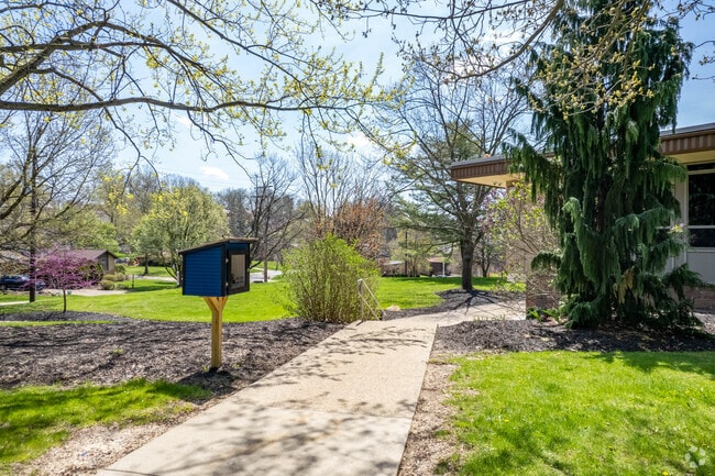 There is a Little Free Library at Hoover Elementary School.