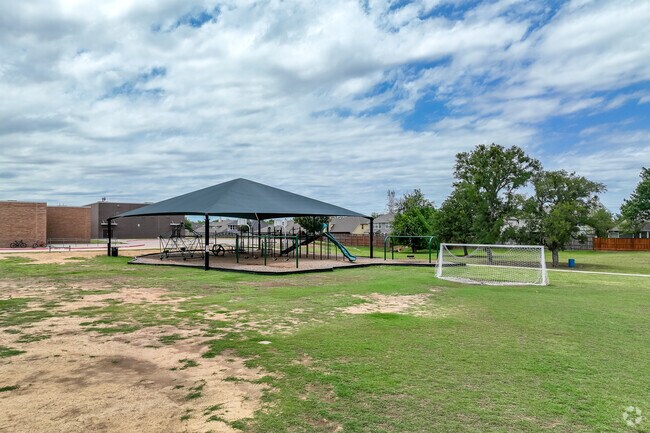 The students can join in a game of soccer at E.P Rayzor Elementary.