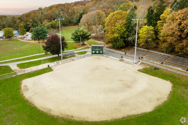 Baseball diamonds on Killingly St host little league events and public games.