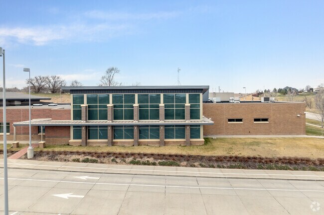 The modern architecture is enjoyed by students at Heritage Elementary School.