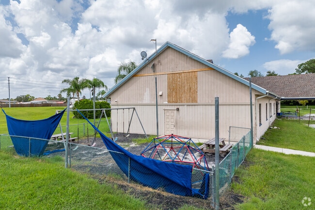 Esther's School-Hudson has an out door play area.