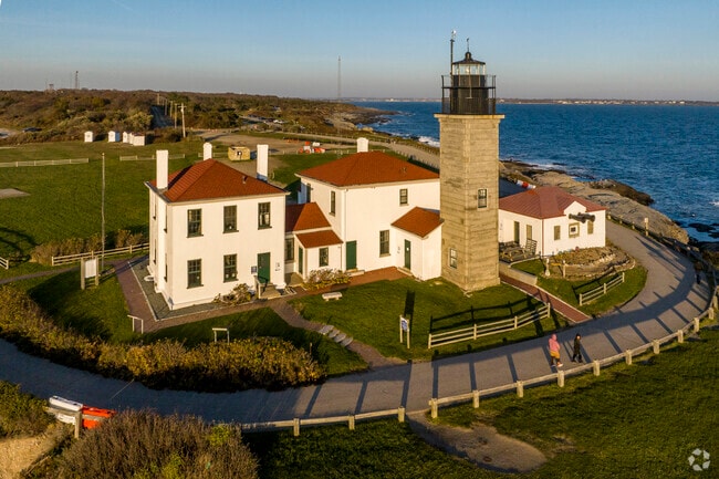 Beavertail Lighthouse offers tours and iconic sunset views for the Jamestown Village area.