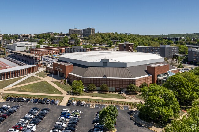 Neighborhood residents can catch a Razorbacks basketball game at the nearby Bud Walton Arena.
