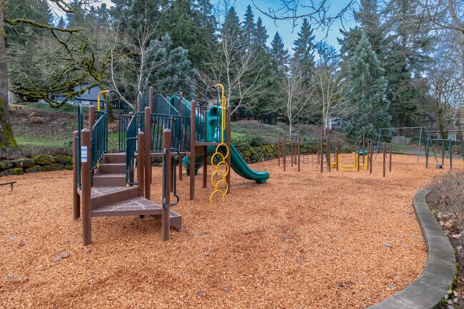 Kids can play on the playground at Midhill Park on Upper Midhill Dr in West Linn.
