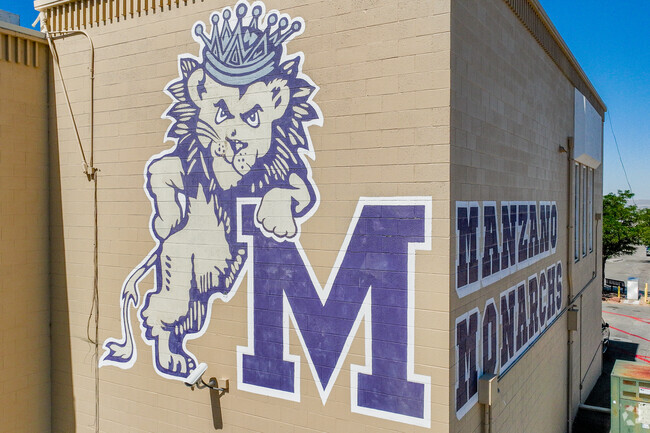 School pride is painted throughout the Manzano High School campus walls.