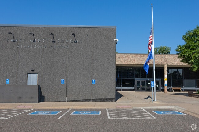 Main entrance to Isanti Middle School in Isanti Northern Suburbs, Isanti MN
