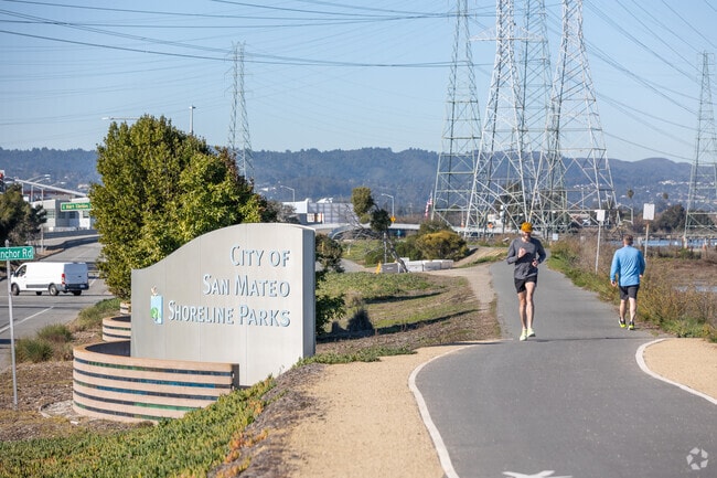 Residents enjoy jogging along the scenic Bay Trail in Marina Point.