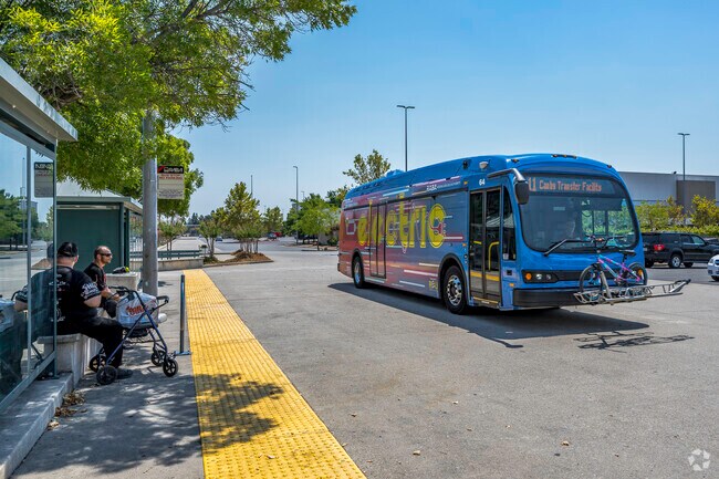 The RABA bus system has stops all over Goodwater.
