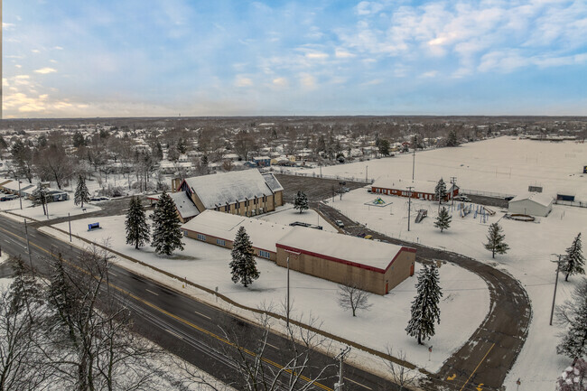 Streetside view of the Greater Lansing Adventist School.