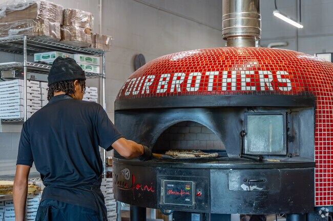 Four Brothers Wood-Fired Pizza are made to order and can be customized in Clarksville.