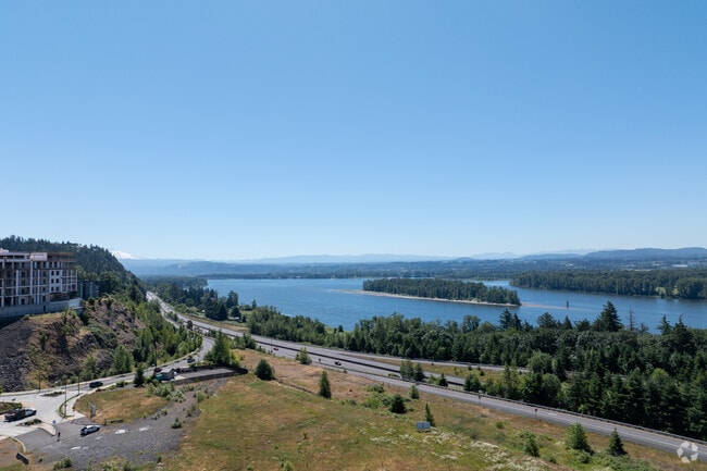 Many homes in Fisher's Landing East have stunning views of the Columbia and Mt. Hood.