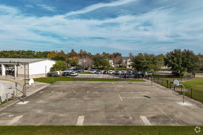 A full court basketball court at Harmony Community School.