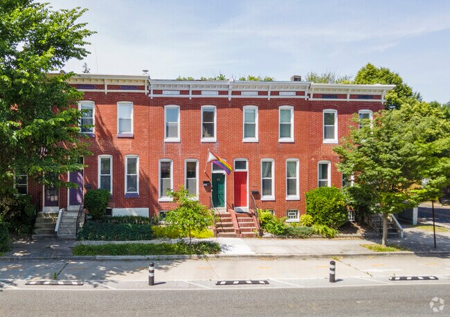 Classic Baltimore rowhomes are a popular home option in Mayfield.