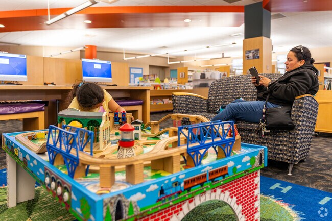 The Farr Regional Library near Highland is 38,000 square feet, can hold up to 175,000 items, and is equipped with 38 public computers.