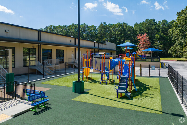 Students of Seeds of Excellence can enjoy the well-kept playgrounds.