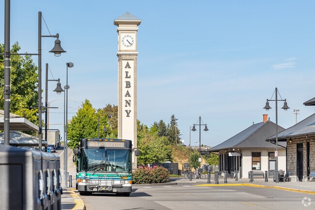 The Albany Transit System provides public buses daily running through North Albany, OR.