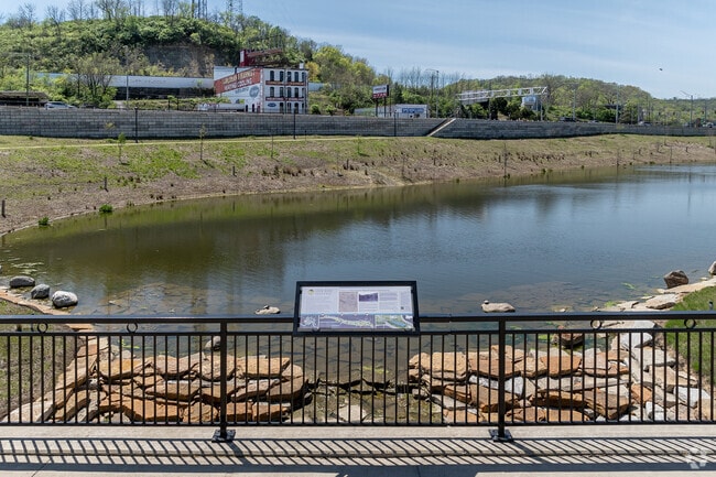 Lick Run Greenway visitors can visit the original sites of the Fairmount Mills factory and Fairmount Brewery, in North Fairmount.