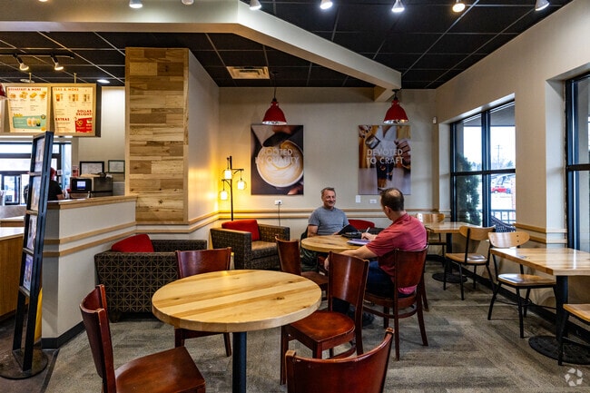 Meet a friend for afternoon coffee and conversation at Scooter's Coffee near Oakdale.