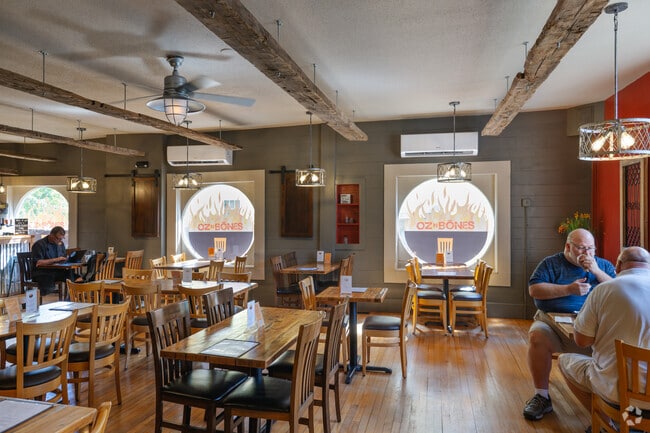 Oz ‘n Bones BBQ in Colchester serves ribs and comfort food in a casual setting.