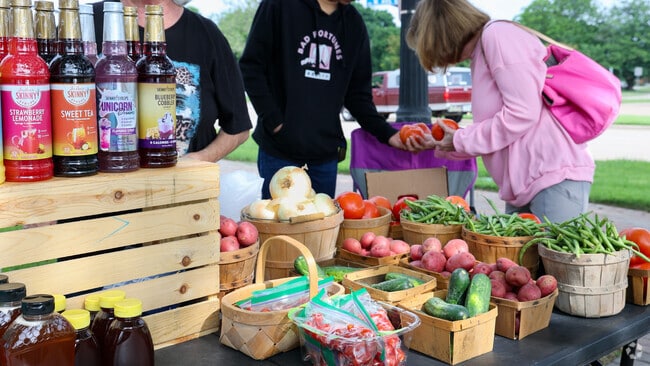Locals gather on Saturday mornings to shop at the Midlothian Farmers Market.