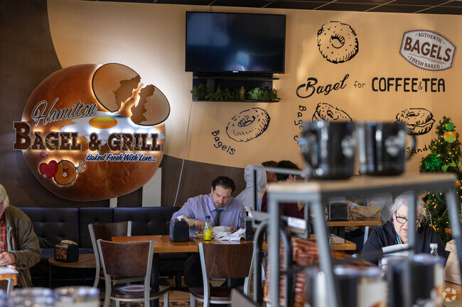 The Hamilton Bagel and Grill has delicious breakfast and lunch options in Hamilton Square.