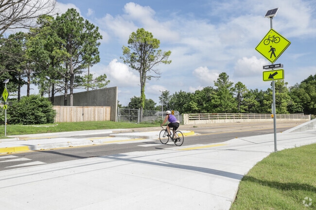 Miles of paved trails cut through Knollwood Estates on the Creek Turnpike Trail.
