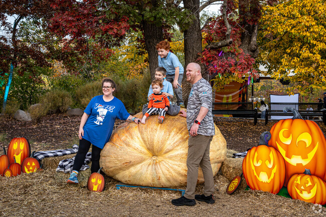 Climb on top of the giant pumpkin at the MN Zoo Jack o Lantern Spectacular.