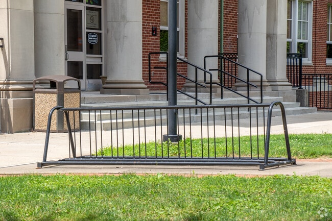 Quaker Valley Middle School provides a bike rack for students.