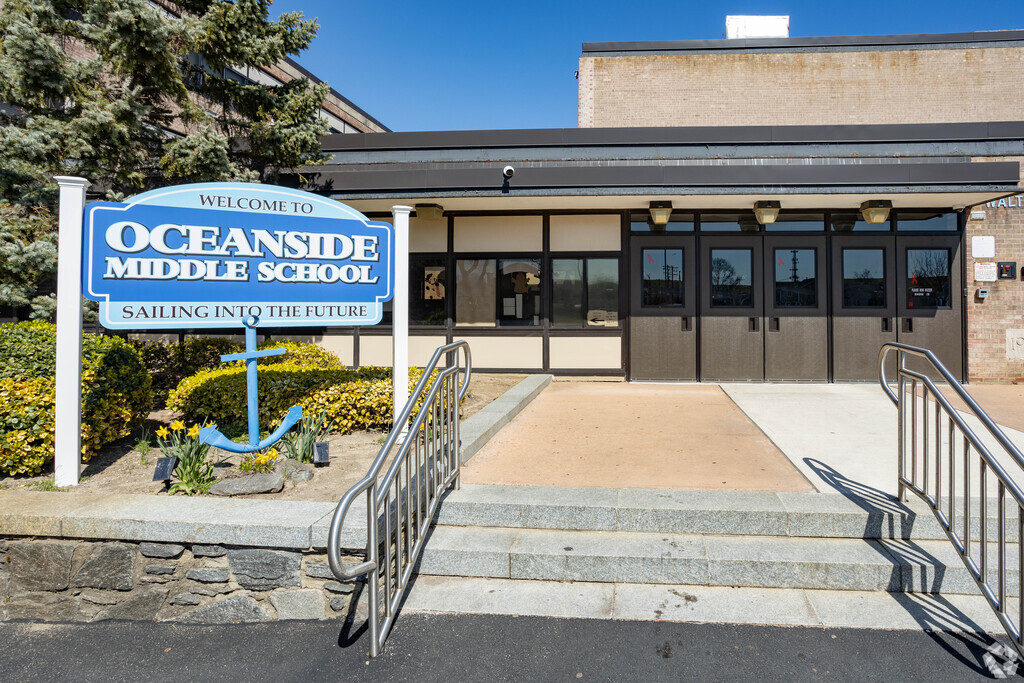 Entrance way to the Oceanside Middle School where the students sail into the future in Oceanside, NY