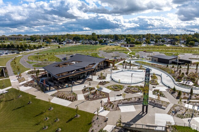 The newly constructed Glass City Metro Park will offer activities for all ages including a pool.