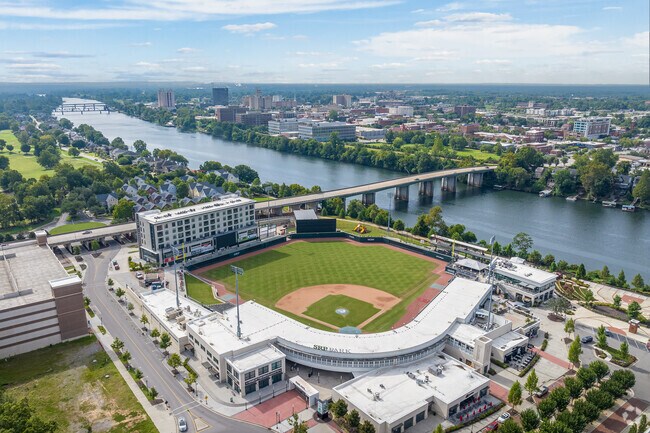 Downtown North Augusta begins after crossing the Savannah River into South Carolina.
