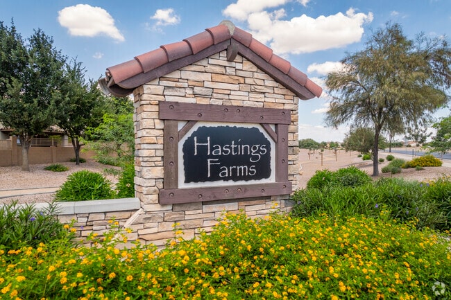 Hastings Farms in Queen Creek offers residents scenic walking trails and lush green spaces, perfect for morning strolls and evening relaxation.