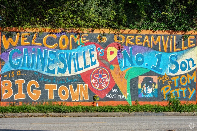 A mural dedicated to Gainesville's Tom Petty appeared on the 34th Street Wall following the death of the beloved hometown musician.