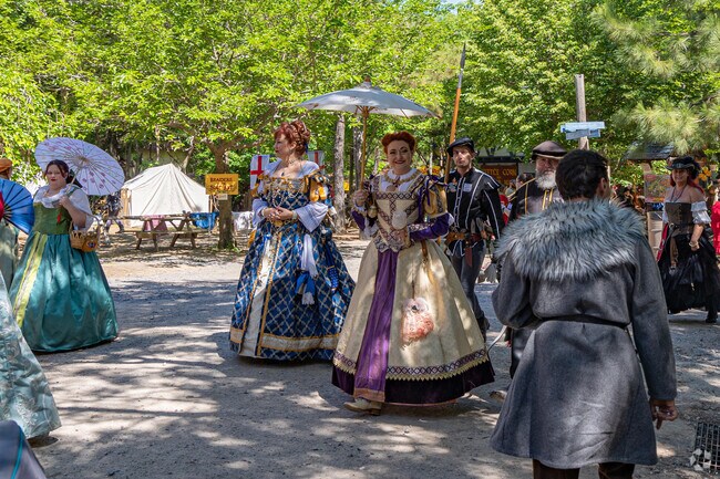 The Queen can be seen walking around the Oklahoma Renaissance Festival.