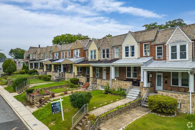 Belair-Parkside's residential streets are filled with traditional row homes.