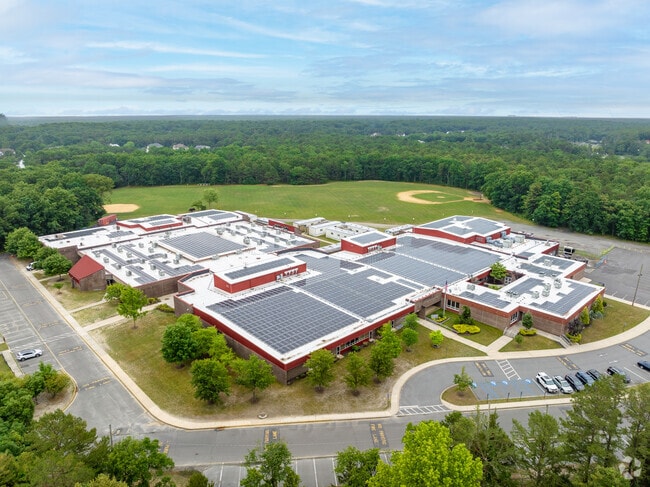 Aerial view of C.W Goetz Middle School.
