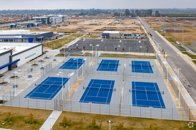The tennis courts at Sanger West High School in Fresno.