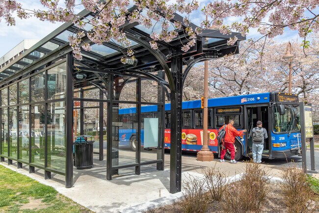 Buses are the preferred method of getting around in Downtown Harrisburg.