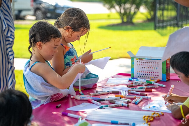 The Back to School Bash in Harmony offers a crafting table for kids to play.