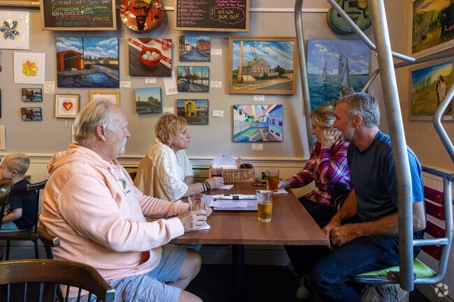 Snag a table with the ski lift for a booth at the Everyday Cafe in Contoocook.