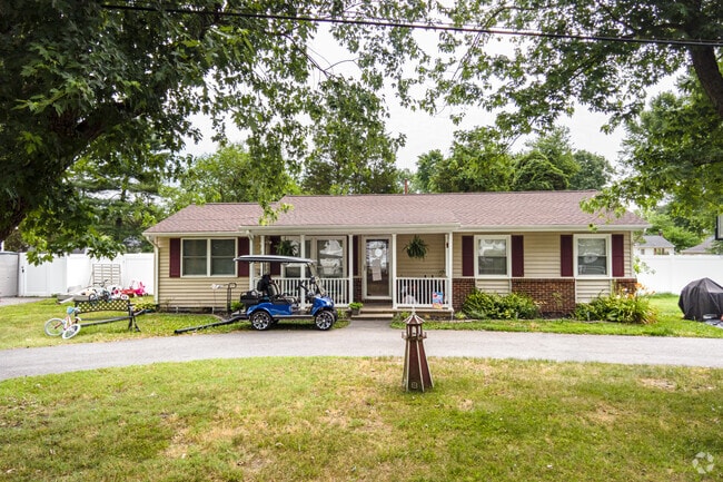 Golf carts are a common way to travel the quiet streets of Golden Beach.