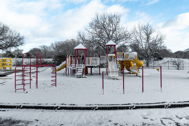 Kids can climb on the playground at Griffith Elementary School.