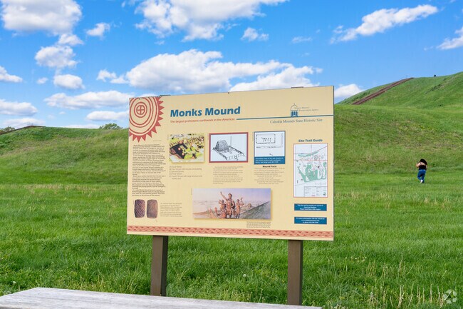 Learn about the historic Monks Mound at the Cahokia Mounds State Historic Site.