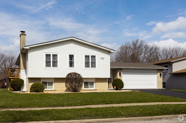 A variety of single family homes dots the streets of Richton Park, Illinois