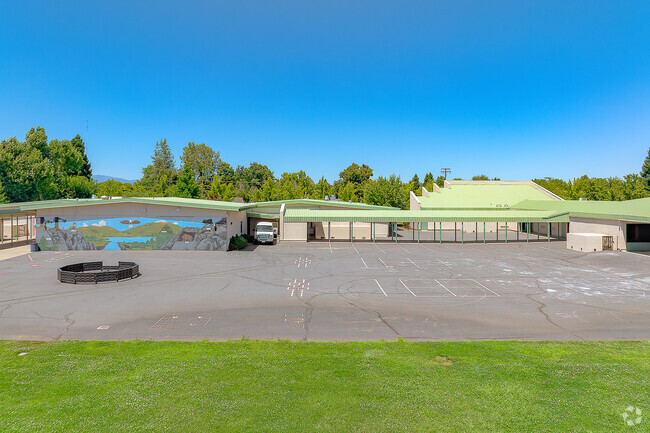 The blacktop area at Alta Mesa Elementary School provides ample space for recess activities.