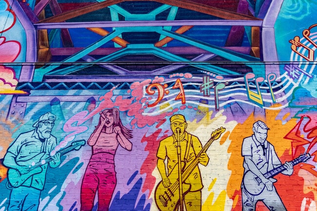 Artwork decorates the sides of buildings throughout Munhall.