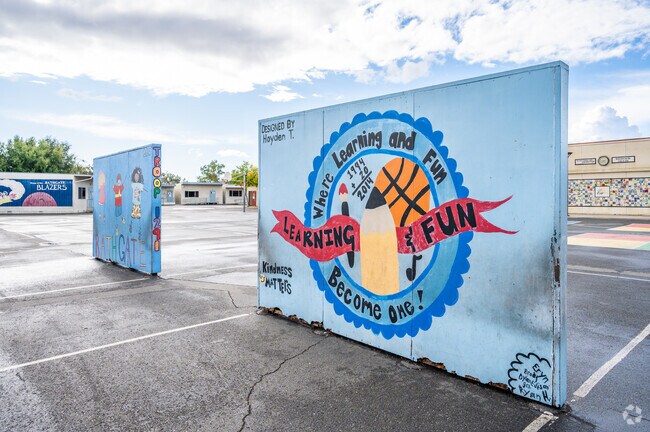 Bathgate Elementary School has art throughout the school.
