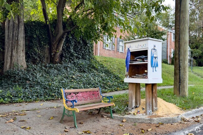 Book sharing stations are found throughout the neighborhood of Forest Estates.